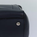 FENDI Dot Com Hand Bag Leather 2way Navy ar12222