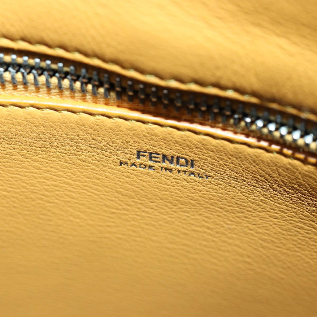 FENDI Dot Com Hand Bag Leather 2way Navy ar12222