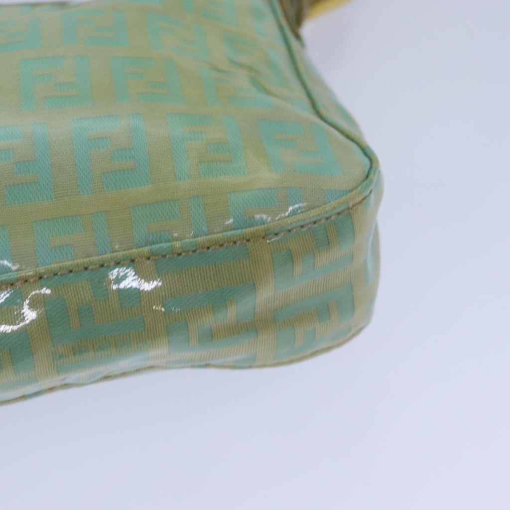 FENDI Zucchino Canvas Mamma Baguette Shoulder Bag Light Blue ar12256