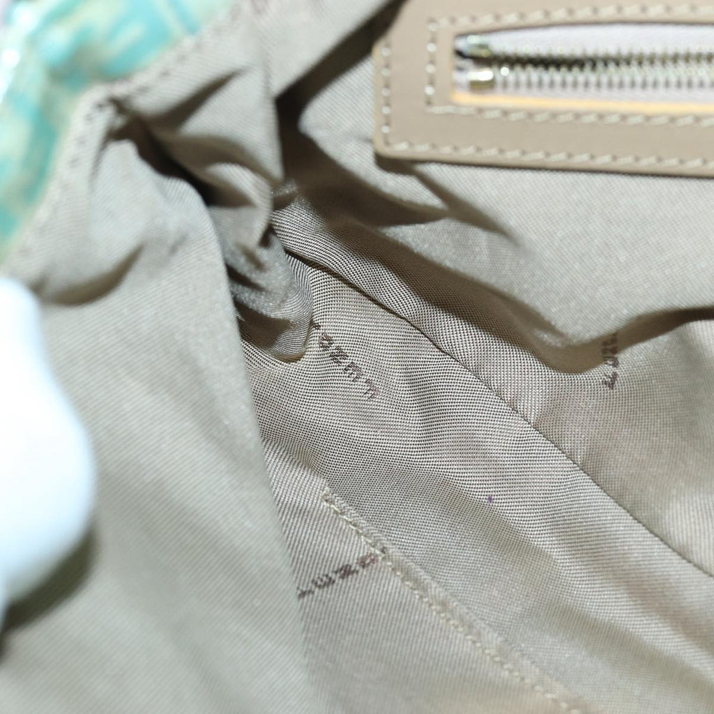 FENDI Zucchino Canvas Mamma Baguette Shoulder Bag Light Blue ar12256