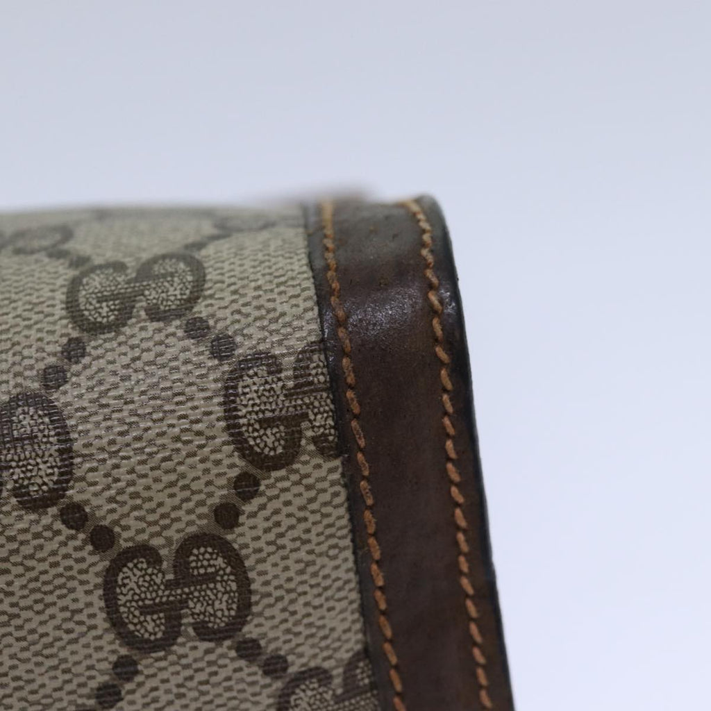 GUCCI GG Supreme Web Sherry Line Clutch Bag PVC Beige Red 89 01 002 ar12266
