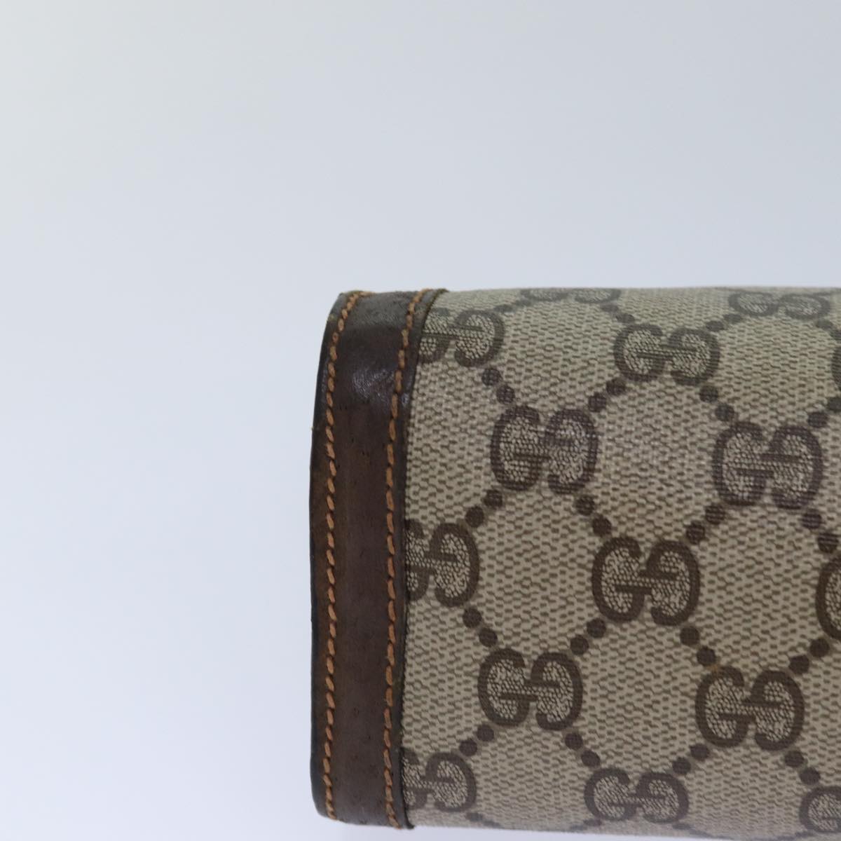 GUCCI GG Supreme Web Sherry Line Clutch Bag PVC Beige Red 89 01 002 ar12266