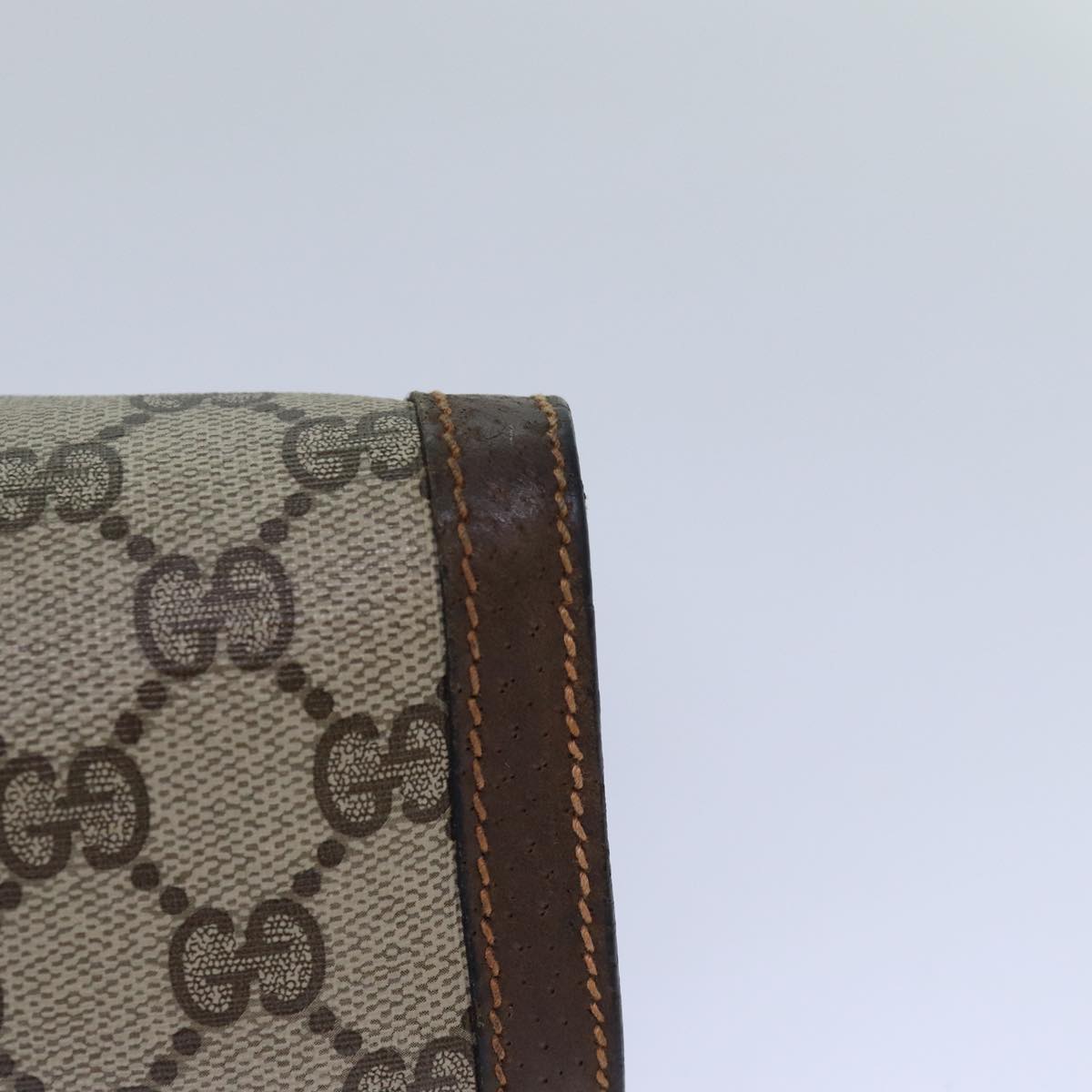 GUCCI GG Supreme Web Sherry Line Clutch Bag PVC Beige Red 89 01 002 ar12266