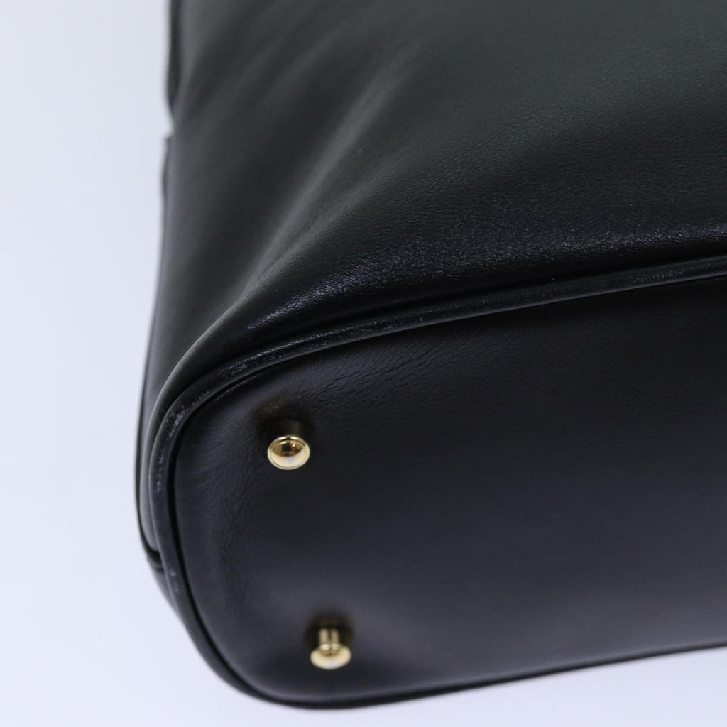 GUCCI Bamboo Hand Bag Leather 2way Black 000 1046 0290 ar12273