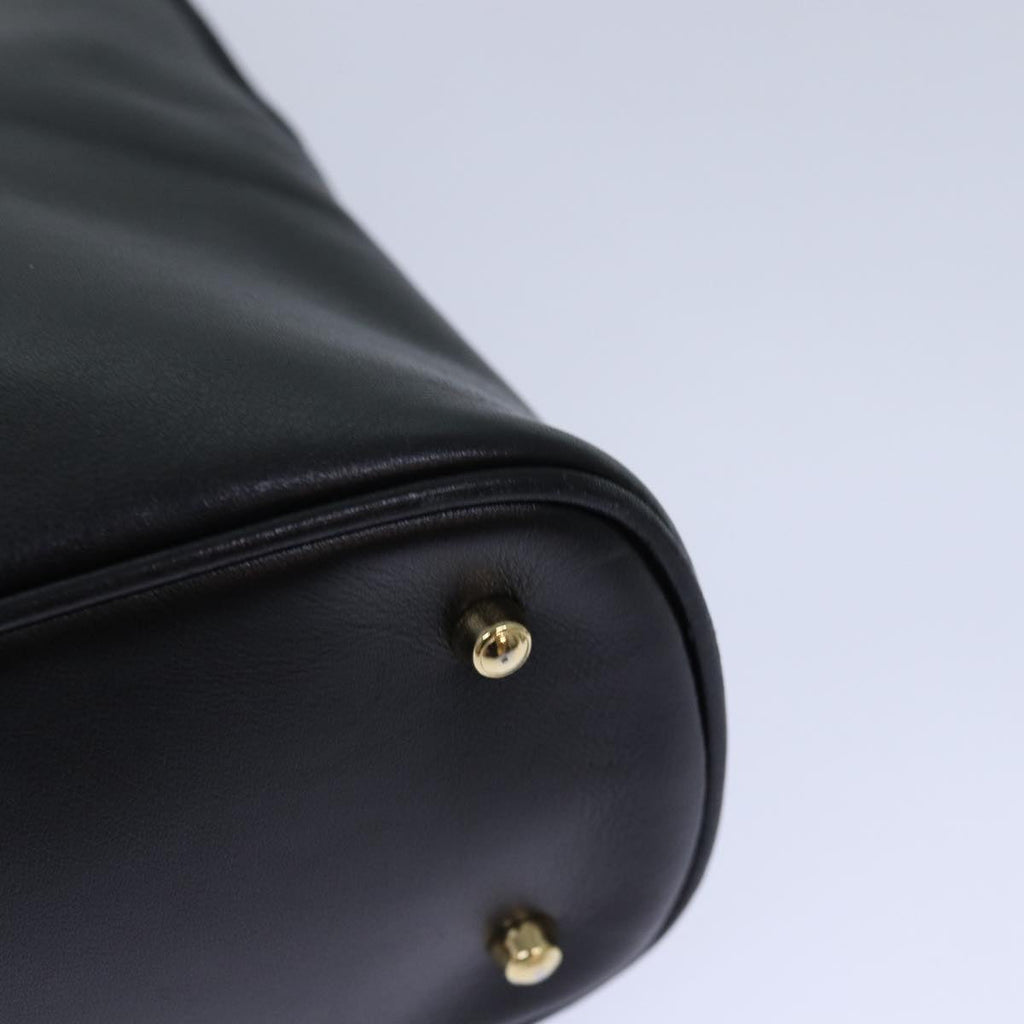 GUCCI Bamboo Hand Bag Leather 2way Black 000 1046 0290 ar12273
