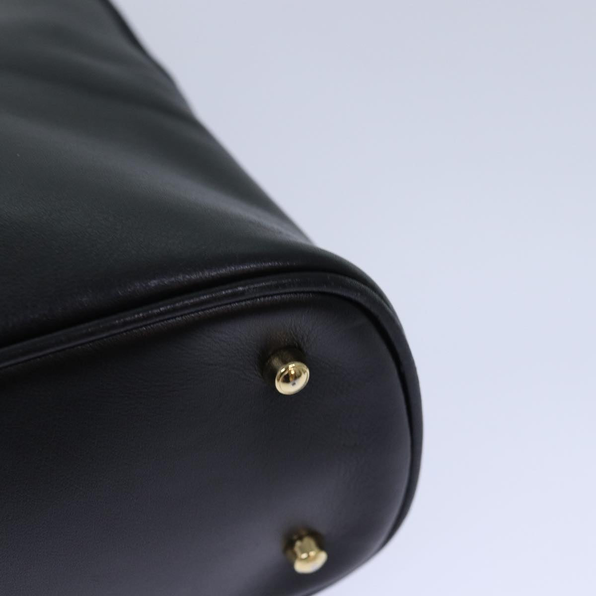 GUCCI Bamboo Hand Bag Leather 2way Black 000 1046 0290 ar12273