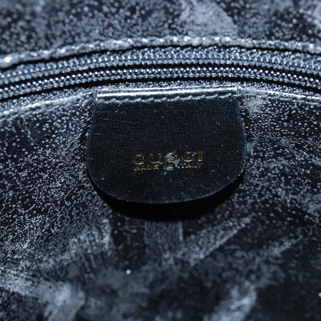 GUCCI Bamboo Hand Bag Leather 2way Black 000 1046 0290 ar12273