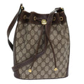 GUCCI GG Supreme Web Sherry Line Shoulder Bag PVC Beige 164 02 034 ar12279