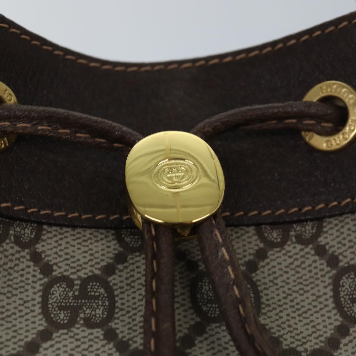 GUCCI GG Supreme Web Sherry Line Shoulder Bag PVC Beige 164 02 034 ar12279
