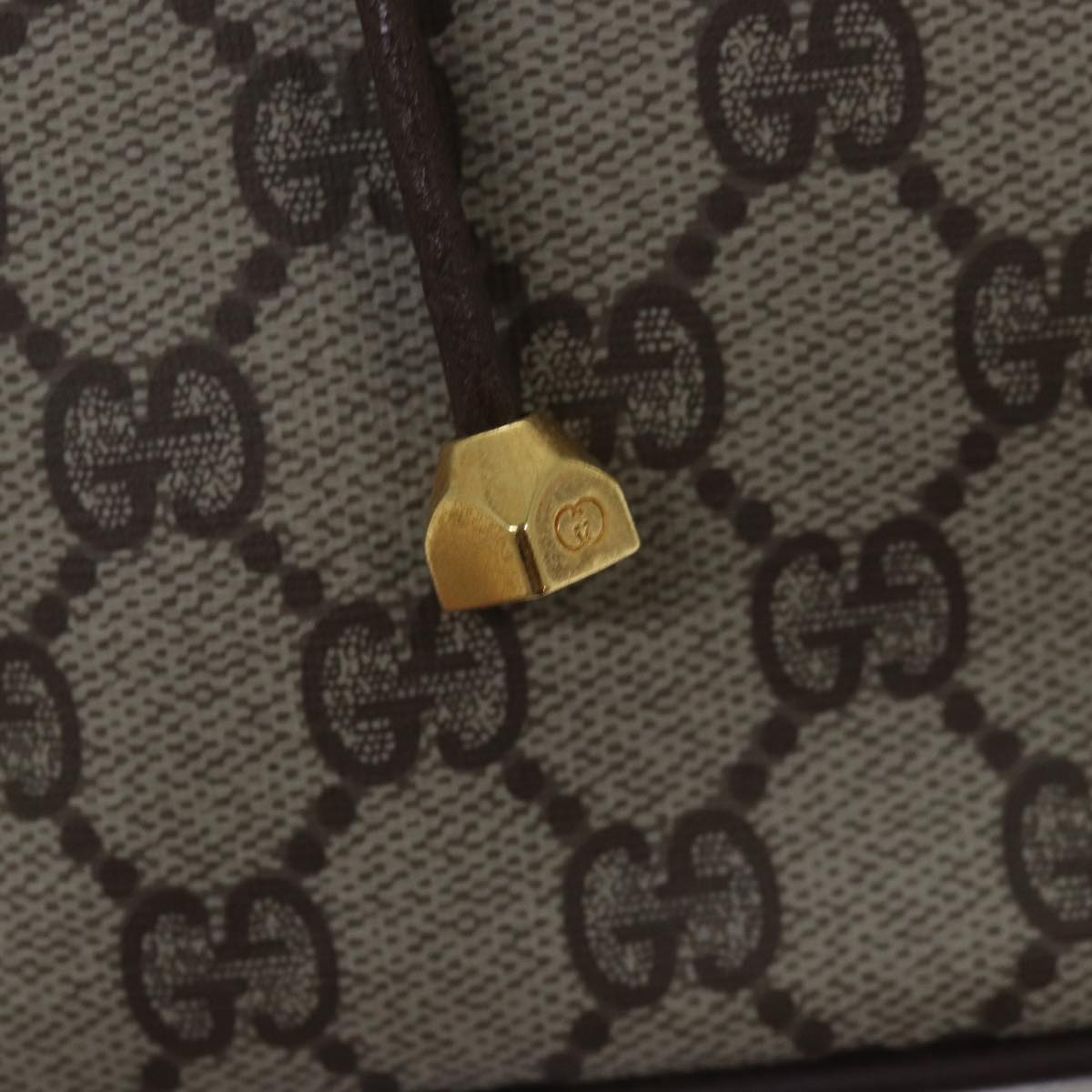 GUCCI GG Supreme Web Sherry Line Shoulder Bag PVC Beige 164 02 034 ar12279