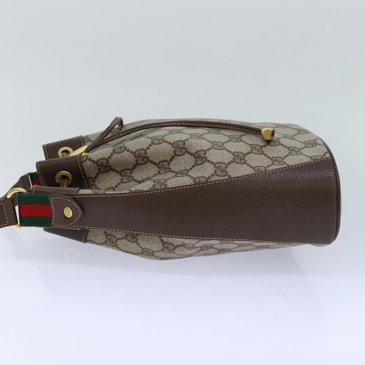 GUCCI GG Supreme Web Sherry Line Shoulder Bag PVC Beige 164 02 034 ar12279