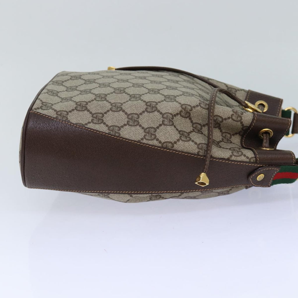 GUCCI GG Supreme Web Sherry Line Shoulder Bag PVC Beige 164 02 034 ar12279