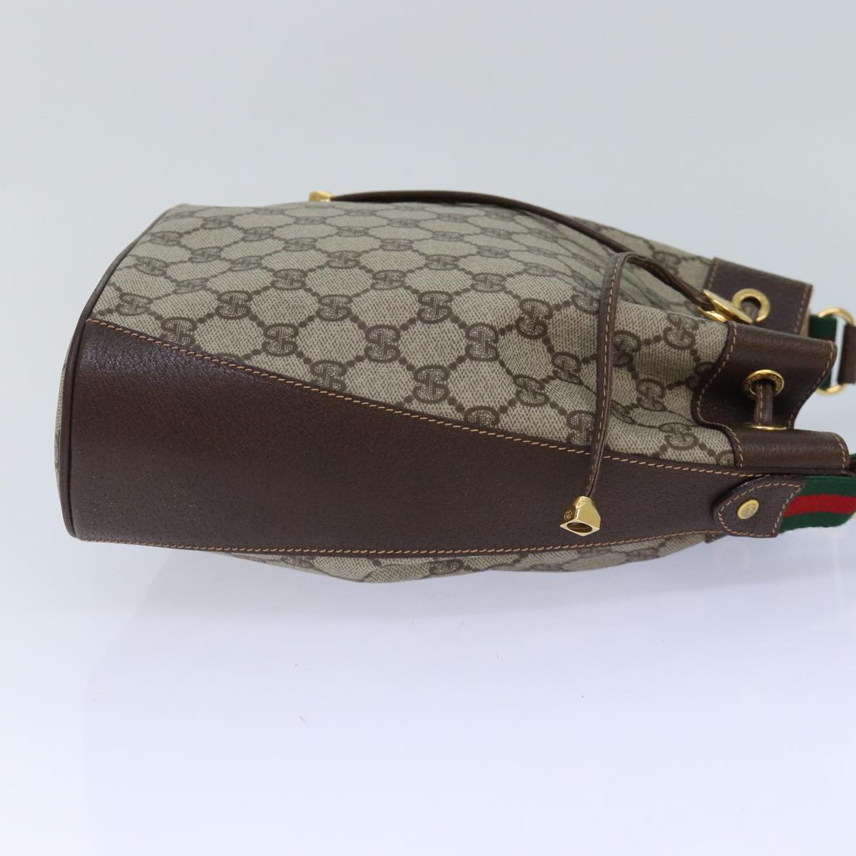 GUCCI GG Supreme Web Sherry Line Shoulder Bag PVC Beige 164 02 034 ar12279