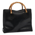 GUCCI Bamboo Hand Bag Leather Black 002 2853 0260 0 ar12297