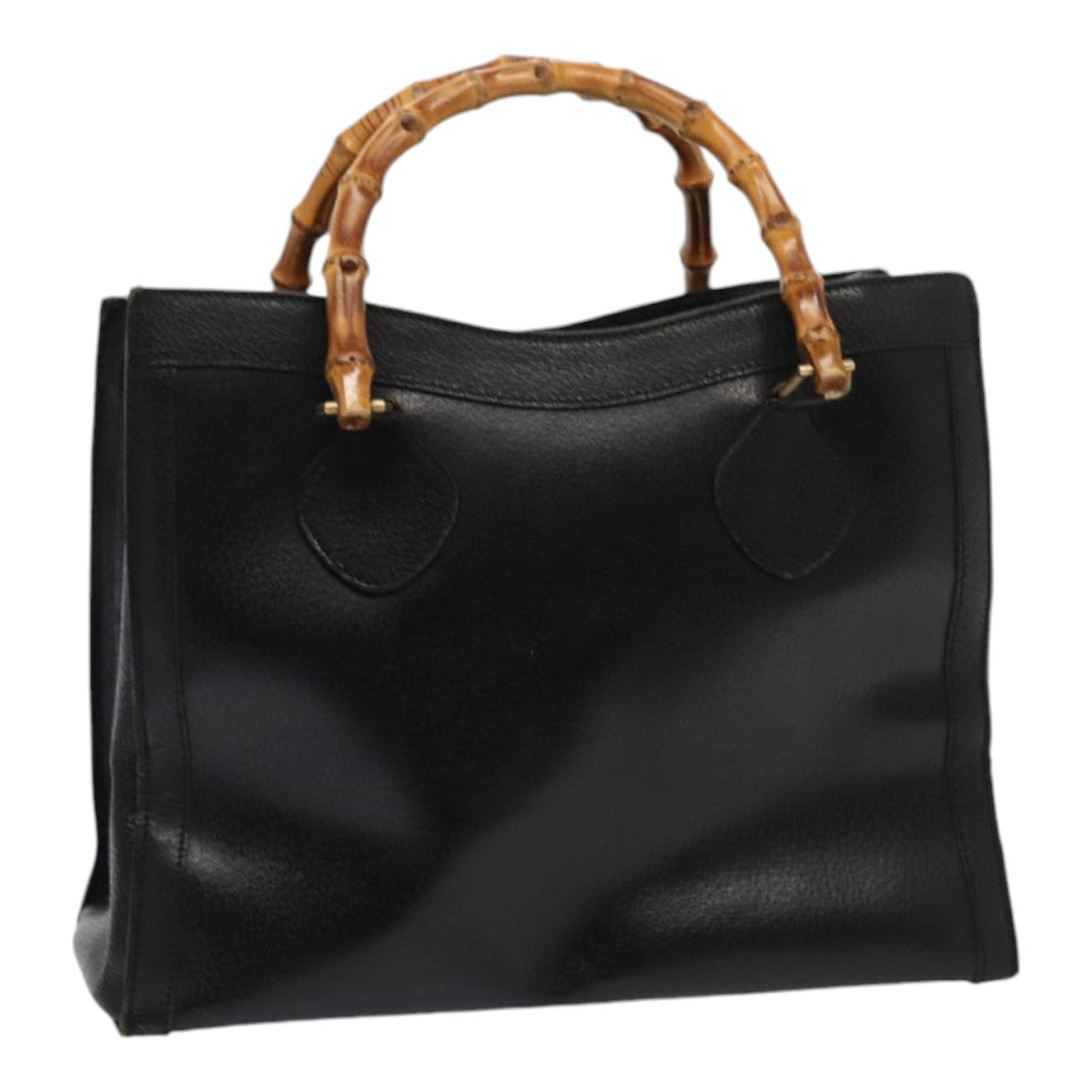 GUCCI Bamboo Hand Bag Leather Black 002 2853 0260 0 ar12297