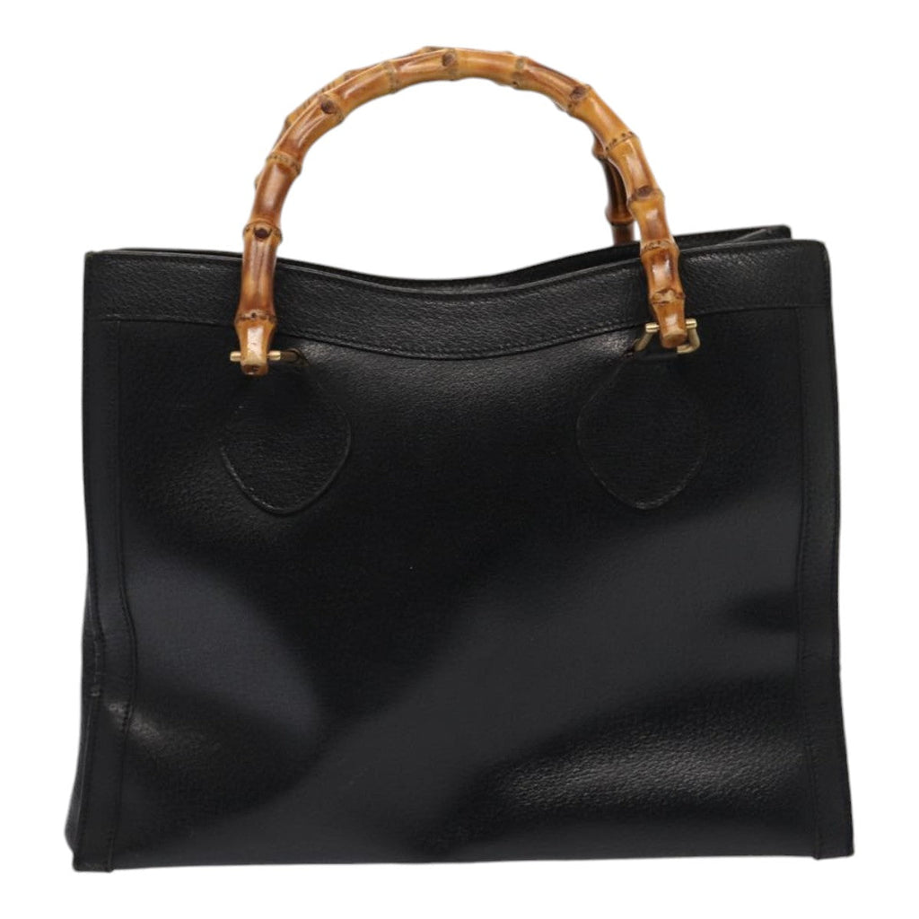GUCCI Bamboo Hand Bag Leather Black 002 2853 0260 0 ar12297