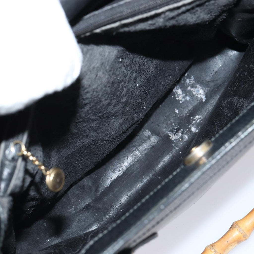 GUCCI Bamboo Hand Bag Leather Black 002 2853 0260 0 ar12297