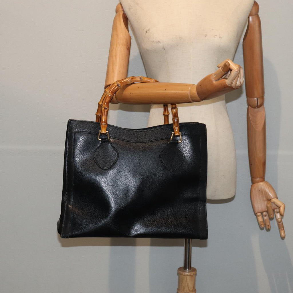 GUCCI Bamboo Hand Bag Leather Black 002 2853 0260 0 ar12297