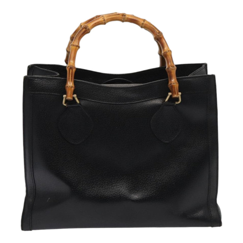 GUCCI Bamboo Hand Bag Leather Black 002 2853 0260 0 ar12297