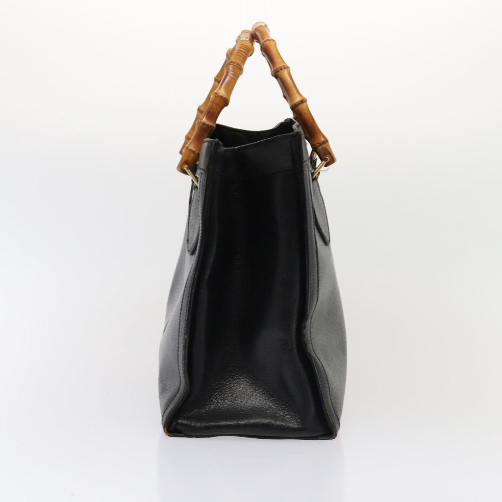 GUCCI Bamboo Hand Bag Leather Black 002 2853 0260 0 ar12297