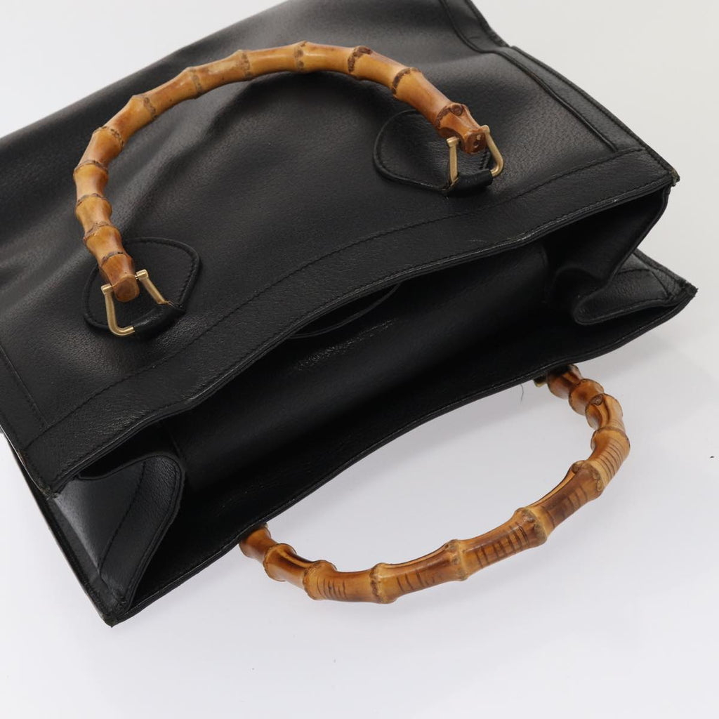 GUCCI Bamboo Hand Bag Leather Black 002 2853 0260 0 ar12297