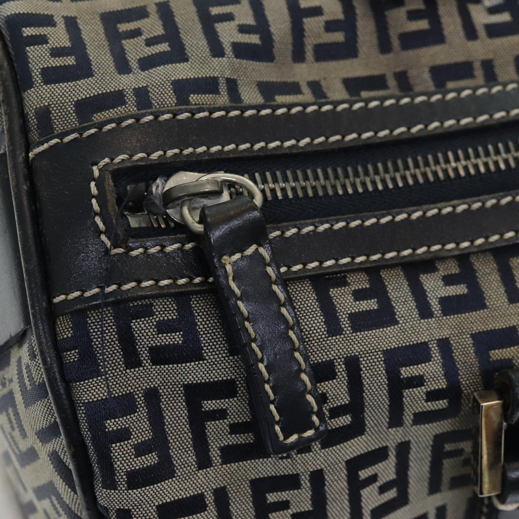 FENDI Zucchino Canvas Hand Bag Navy ar12302