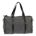FENDI Zucchino Canvas Hand Bag Navy ar12302
