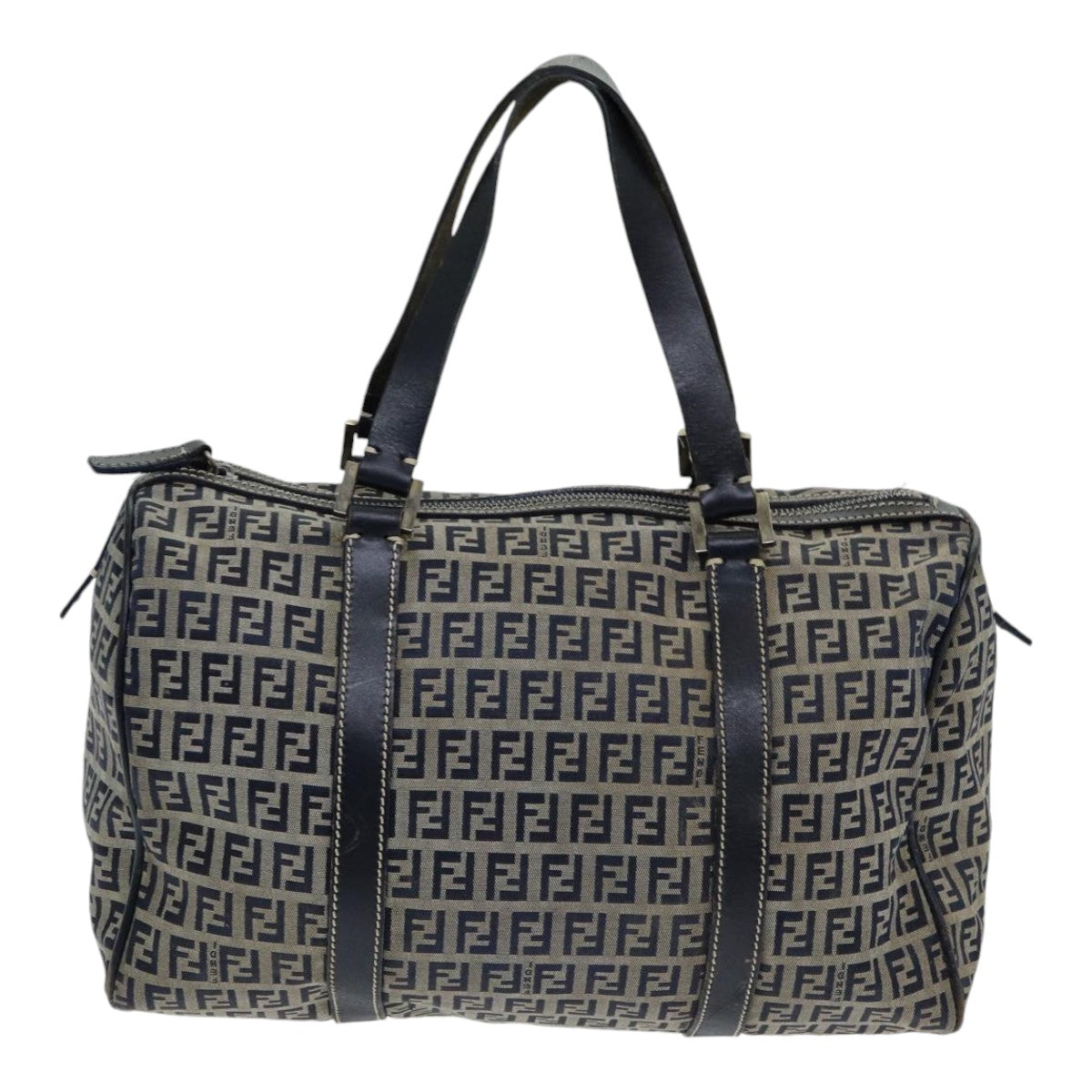 FENDI Zucchino Canvas Hand Bag Navy ar12302