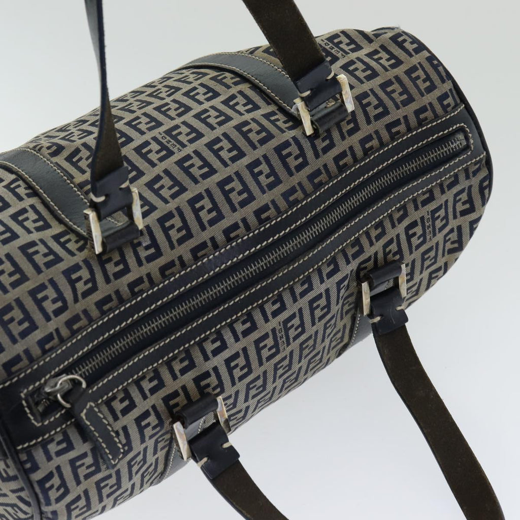 FENDI Zucchino Canvas Hand Bag Navy ar12302