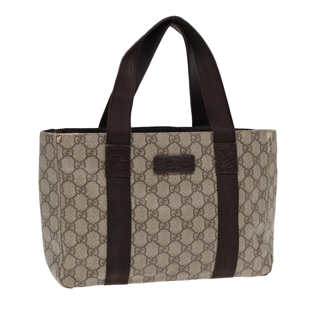 GUCCI GG Supreme Hand Bag PVC Leather Beige 141976 ar12304