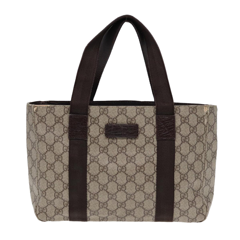 GUCCI GG Supreme Hand Bag PVC Leather Beige 141976 ar12304
