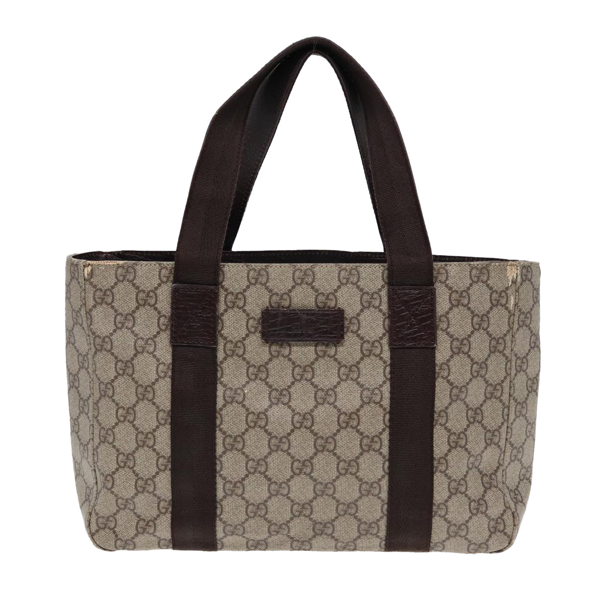GUCCI GG Supreme Hand Bag PVC Leather Beige 141976 ar12304
