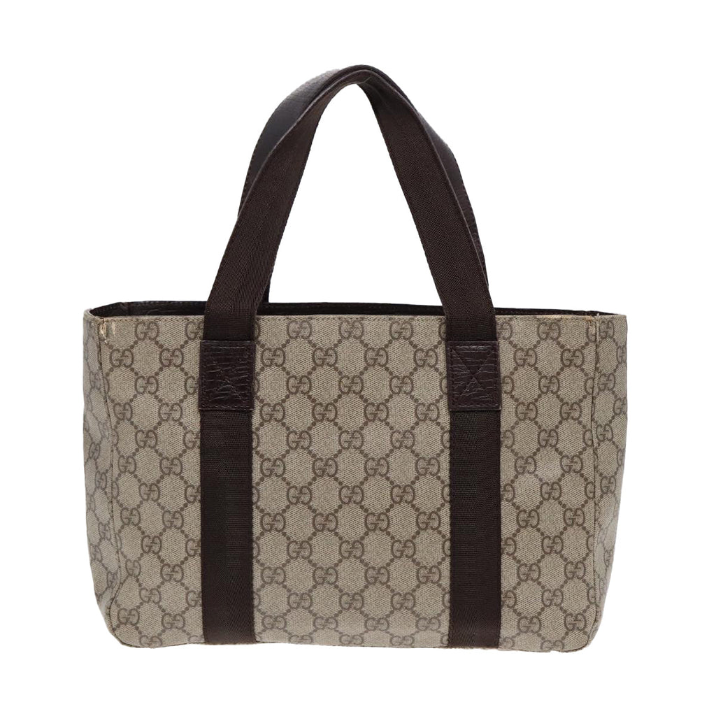 GUCCI GG Supreme Hand Bag PVC Leather Beige 141976 ar12304