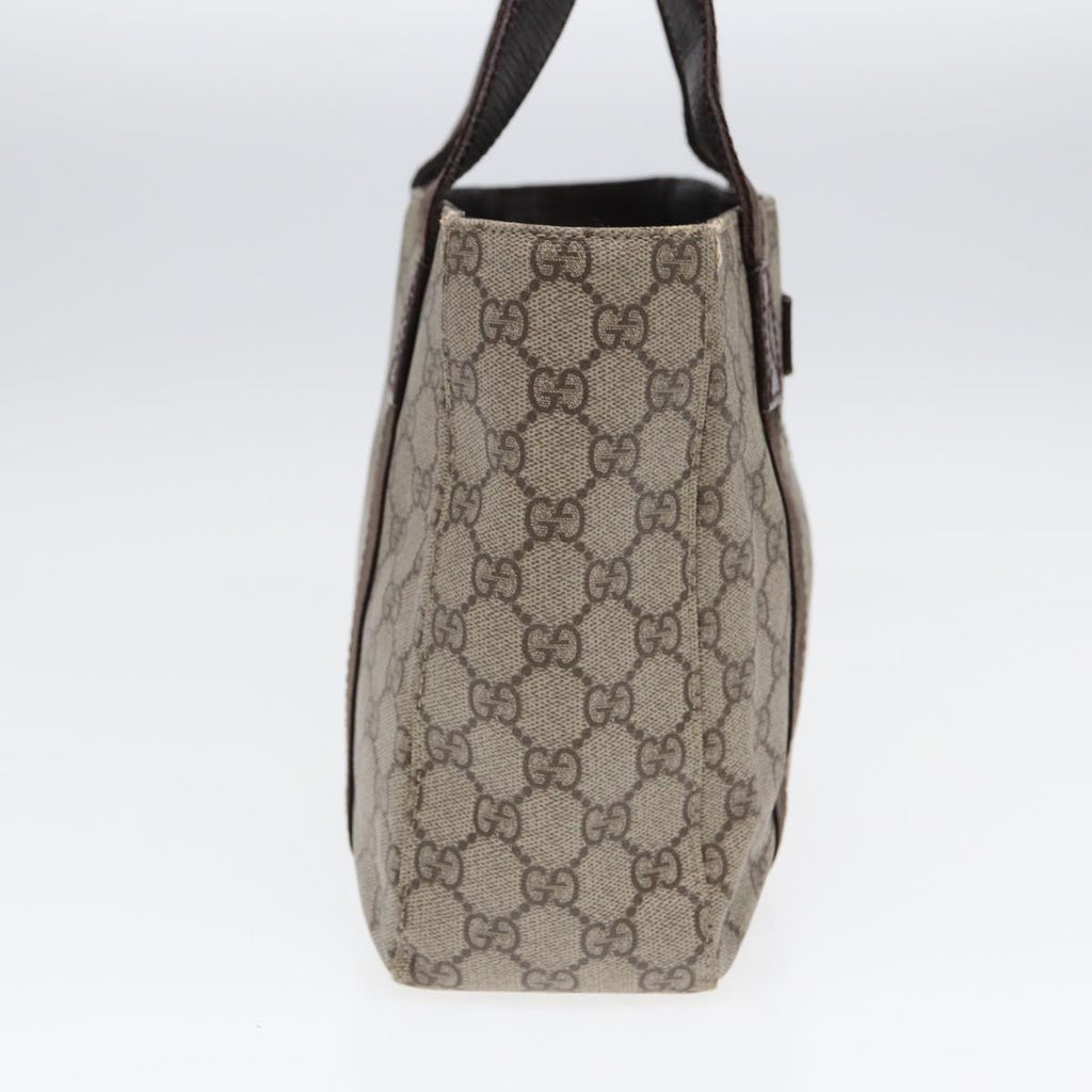 GUCCI GG Supreme Hand Bag PVC Leather Beige 141976 ar12304