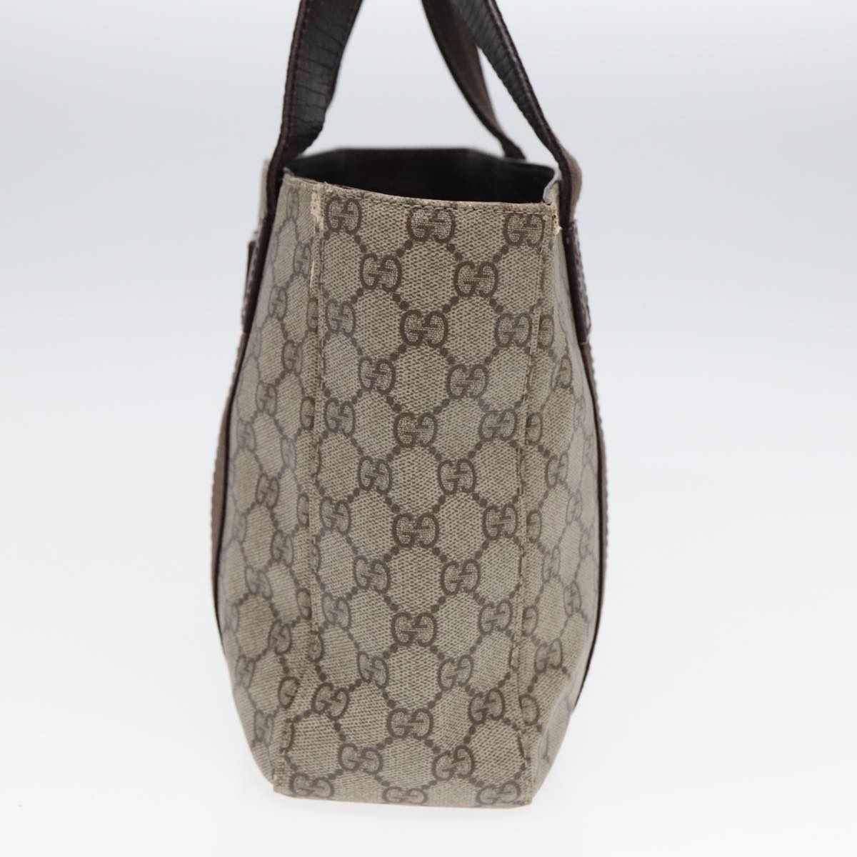 GUCCI GG Supreme Hand Bag PVC Leather Beige 141976 ar12304