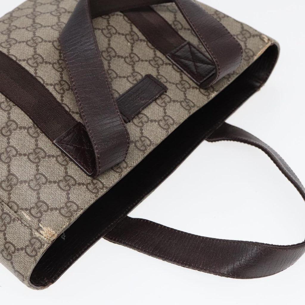 GUCCI GG Supreme Hand Bag PVC Leather Beige 141976 ar12304