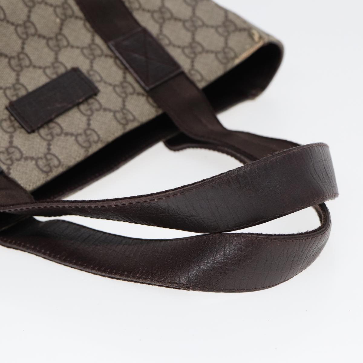 GUCCI GG Supreme Hand Bag PVC Leather Beige 141976 ar12304