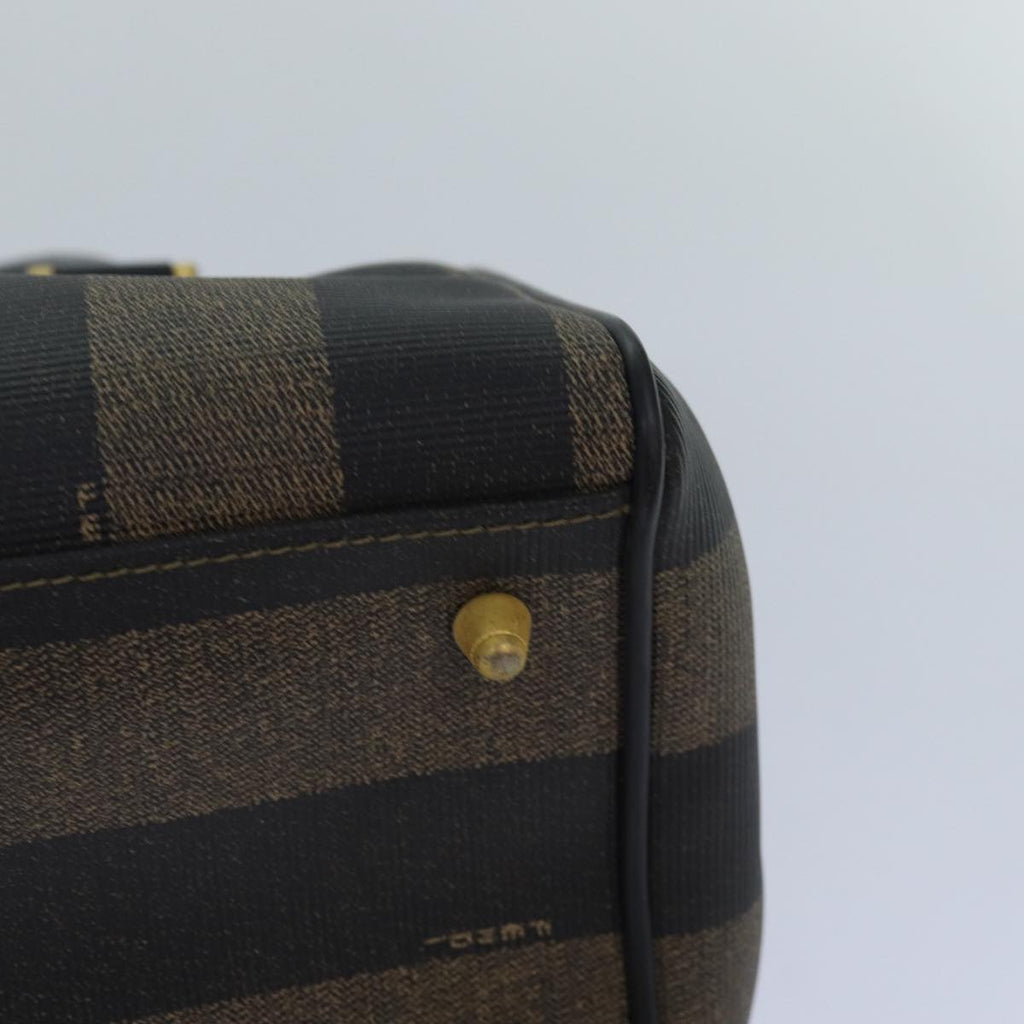 FENDI Pecan Canvas Hand Bag Brown Black ar12307