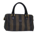 FENDI Pecan Canvas Hand Bag Brown Black ar12307