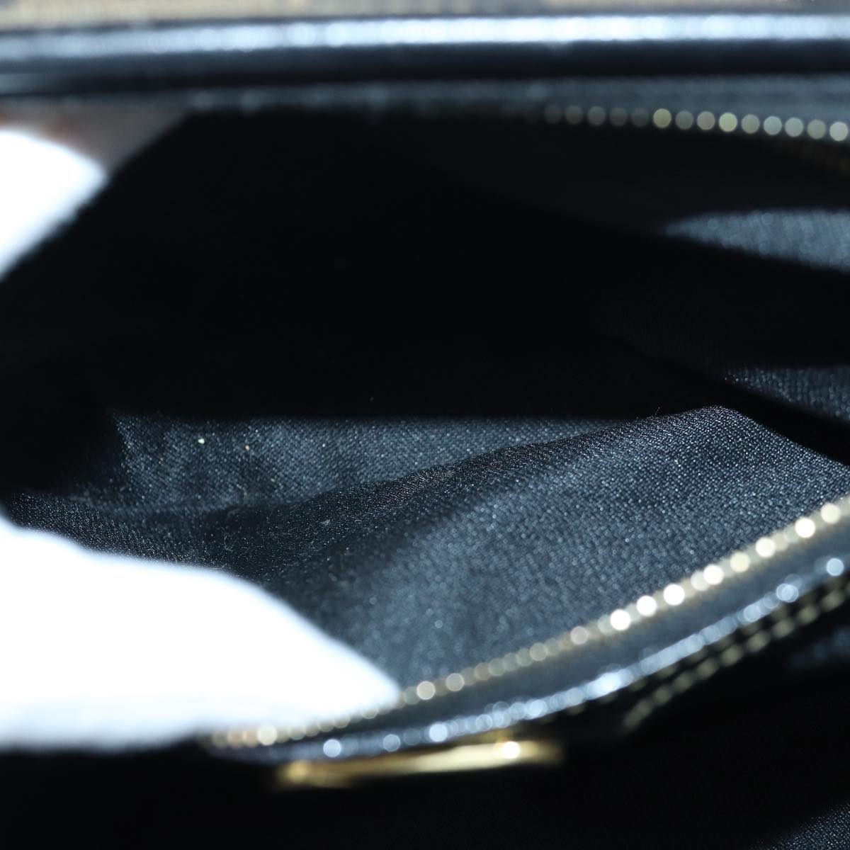 FENDI Pecan Canvas Hand Bag Brown Black ar12307