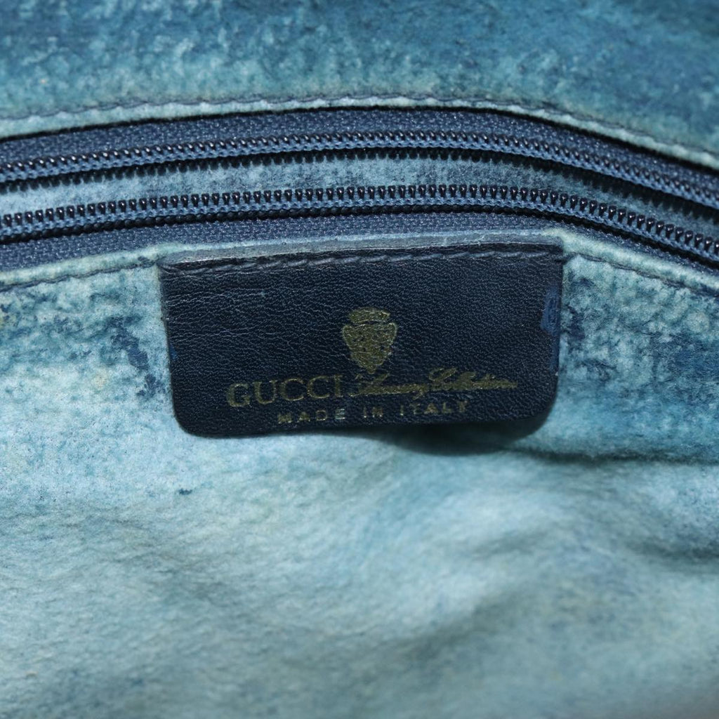 GUCCI GG Supreme Sherry Line Hand Bag PVC Leather Navy Red 010 378 ar12310