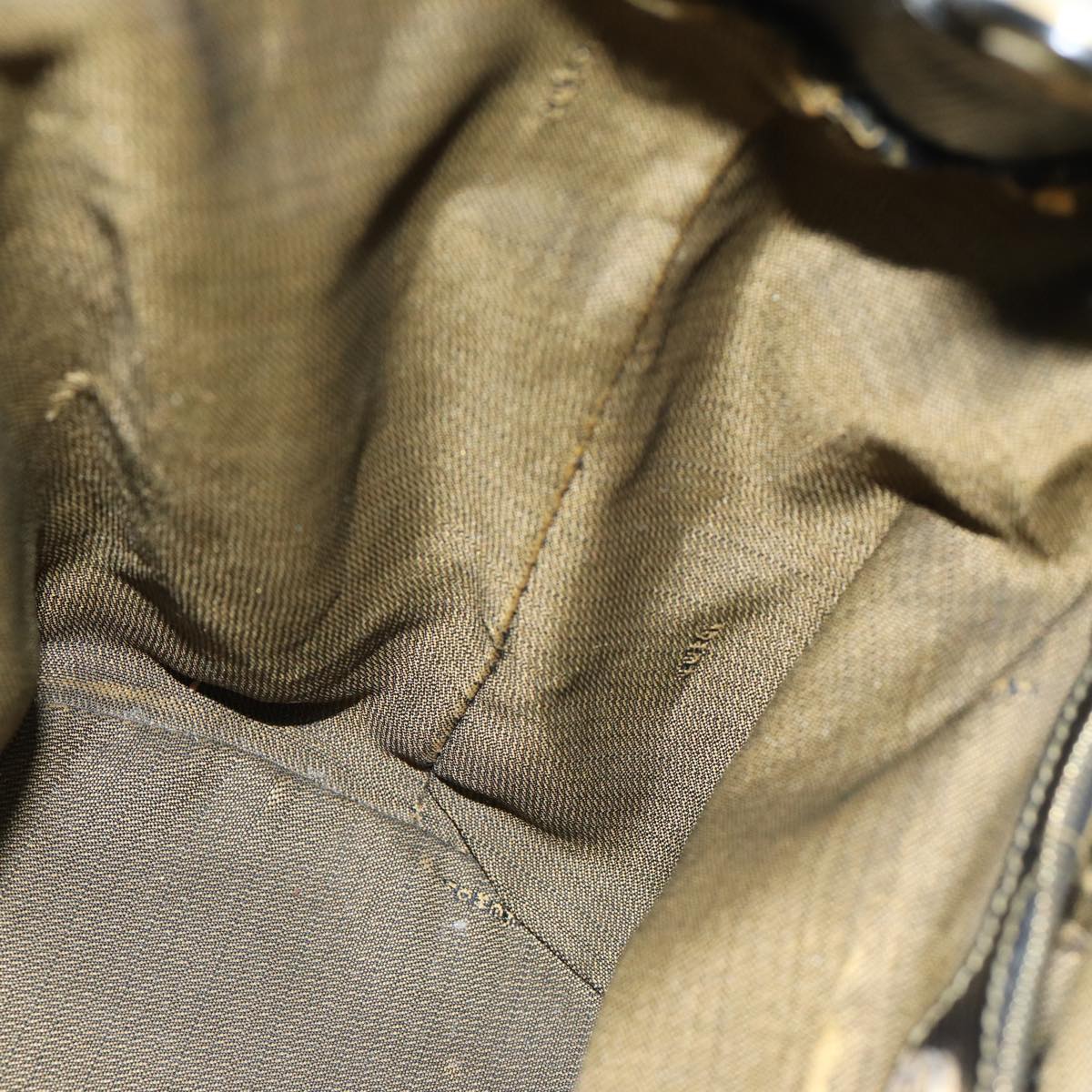 FENDI Pecan Canvas Hand Bag Brown Black ar12316