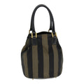 FENDI Pecan Canvas Hand Bag Brown Black ar12316
