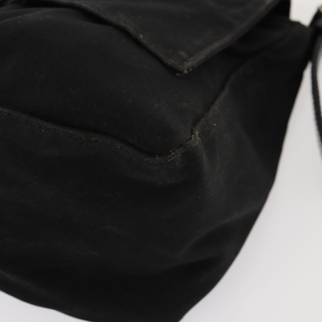 FENDI Mamma Baguette Shoulder Bag Nylon Black ar12319