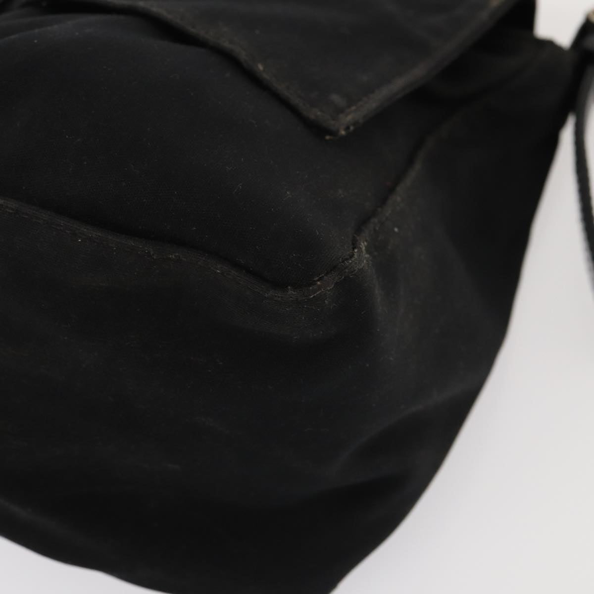 FENDI Mamma Baguette Shoulder Bag Nylon Black ar12319