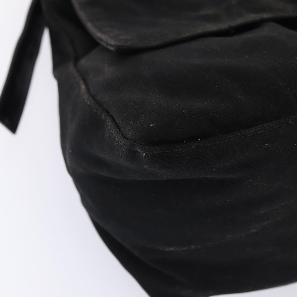 FENDI Mamma Baguette Shoulder Bag Nylon Black ar12319