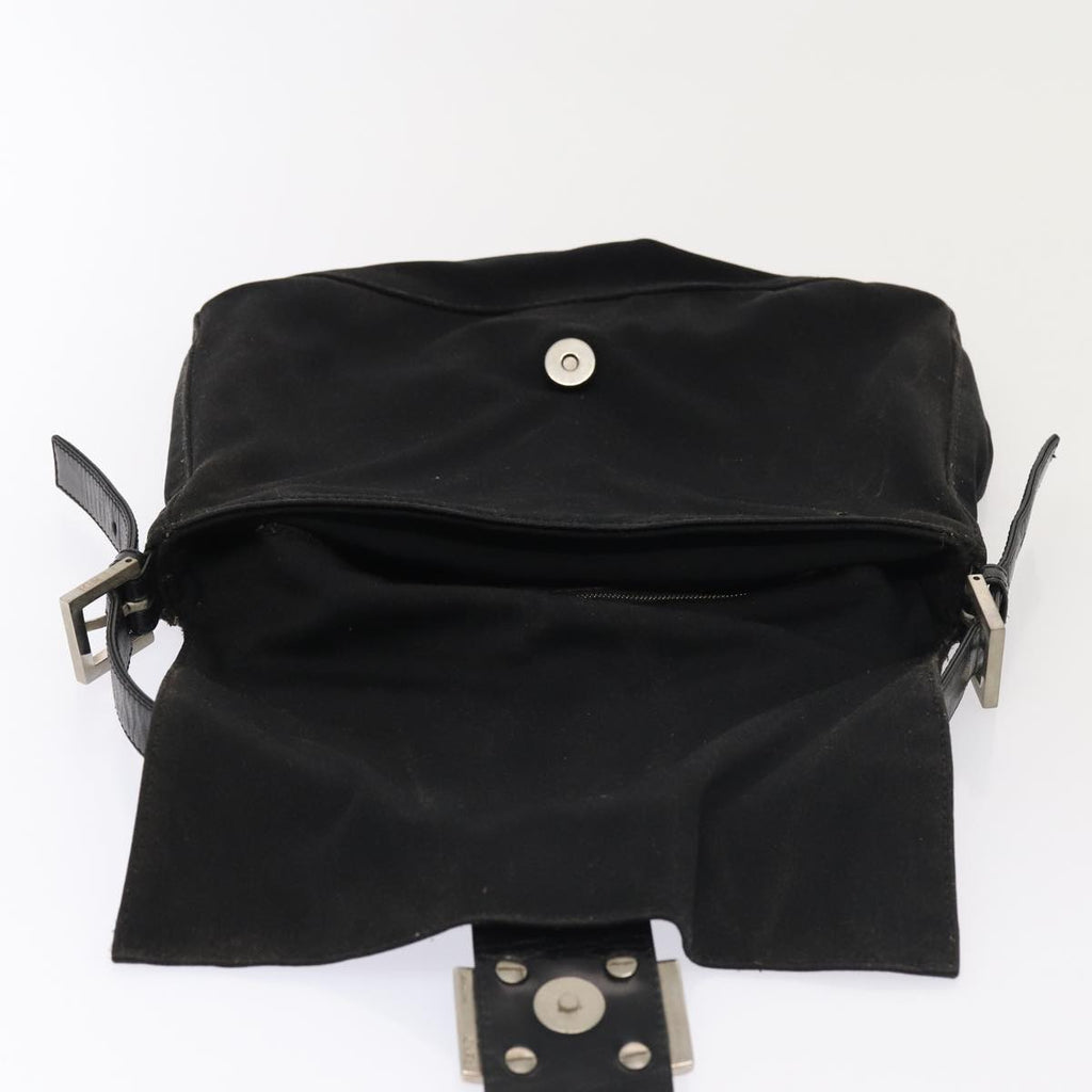 FENDI Mamma Baguette Shoulder Bag Nylon Black ar12319