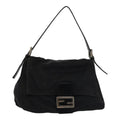 FENDI Mamma Baguette Shoulder Bag Nylon Black ar12319