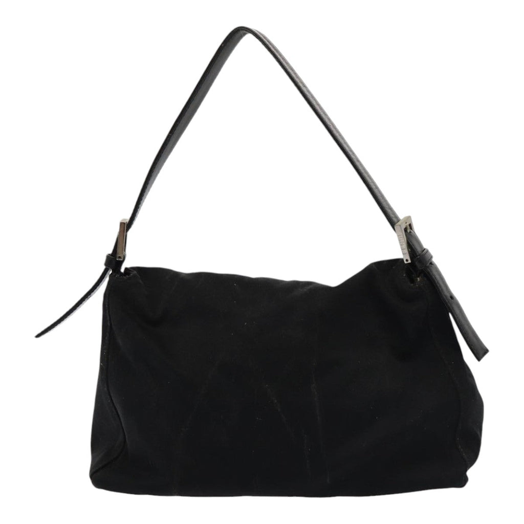 FENDI Mamma Baguette Shoulder Bag Nylon Black ar12319