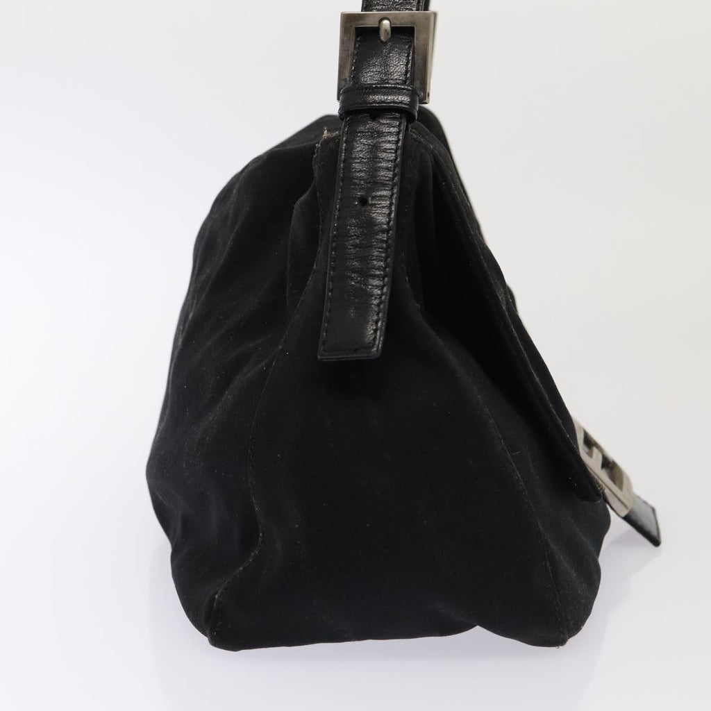FENDI Mamma Baguette Shoulder Bag Nylon Black ar12319